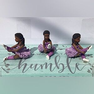 One! Ballerina Cake Topper / Statuette / Keepsake for Little Girls, Purple Tutu